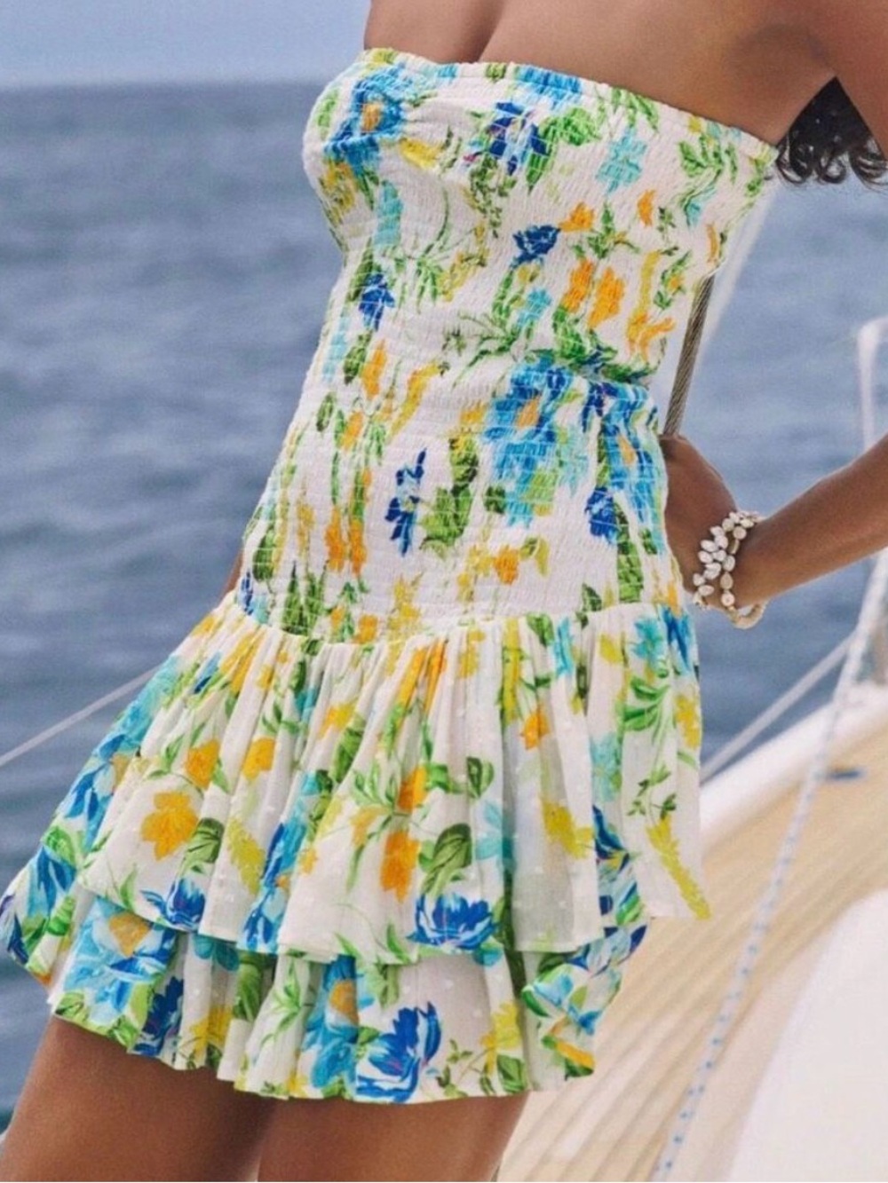 NWT PQ Swim Bluebell Marie Ruffle dress